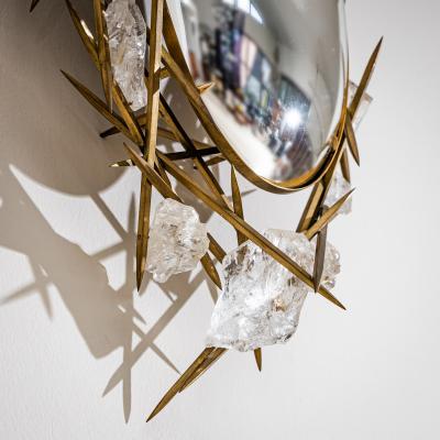 Pair of Wall Mirrors with Quartz Crystals by F ssinger Wolff Munich 2007