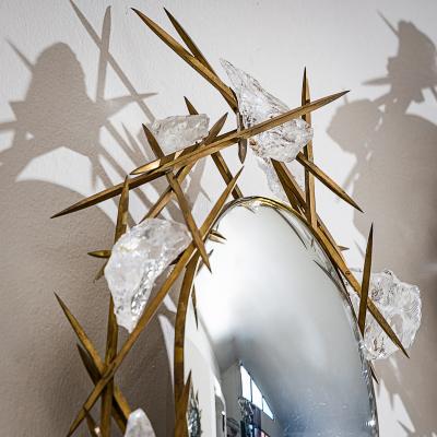 Pair of Wall Mirrors with Quartz Crystals by F ssinger Wolff Munich 2007