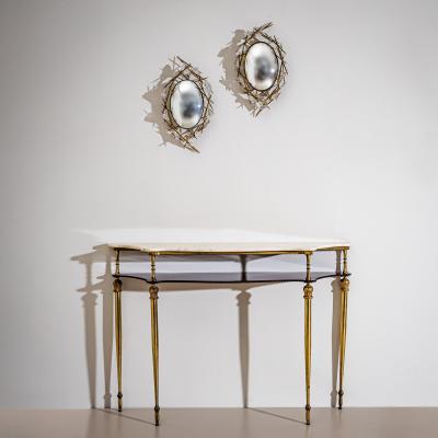 Pair of Wall Mirrors with Quartz Crystals by F ssinger Wolff Munich 2007