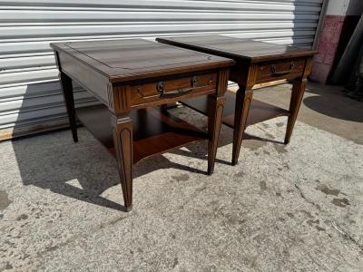 Pair of Walnut 2 Tier French Provincial End Tables