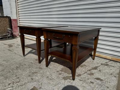 Pair of Walnut 2 Tier French Provincial End Tables