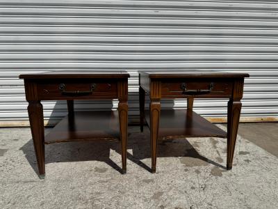Pair of Walnut 2 Tier French Provincial End Tables