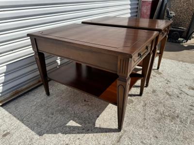 Pair of Walnut 2 Tier French Provincial End Tables