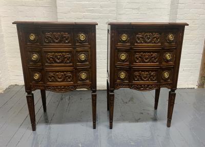 Pair of Walnut Antique Belgium Chests