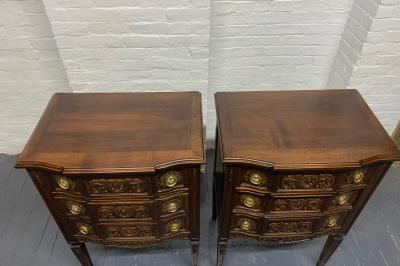 Pair of Walnut Antique Belgium Chests