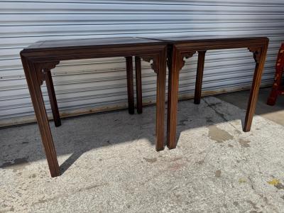 Pair of Walnut Ming Style End Tables
