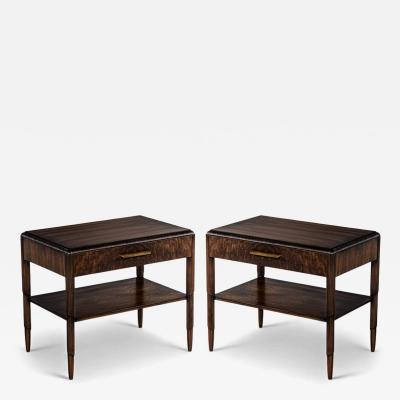 Pair of Walnut Nightstand End Tables
