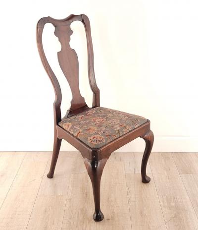 Pair of Walnut Queen Anne Chairs England circa 1710