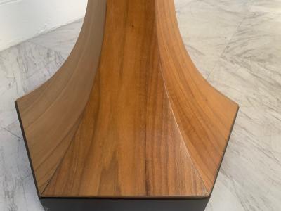Pair of Walnut and Marble Top Pedestal Tables