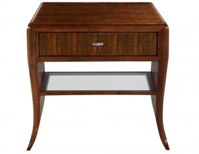 Pair of Water Fall Mozambique and Mahogany Nightstands
