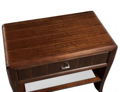 Pair of Water Fall Mozambique and Mahogany Nightstands