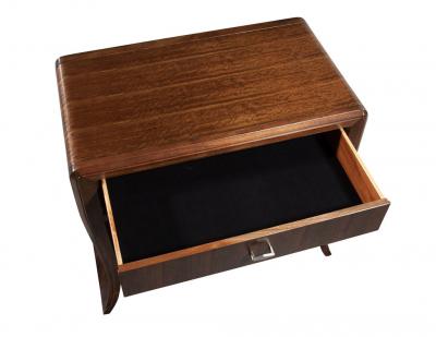 Pair of Water Fall Mozambique and Mahogany Nightstands