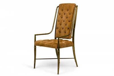 Pair of Weiman Warren Lloyd for Mastercraft mperial Brass and Corduroy Armchairs