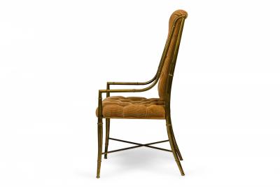 Pair of Weiman Warren Lloyd for Mastercraft mperial Brass and Corduroy Armchairs