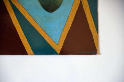 Pair of Whimsical Surrealist Oil On Panel Paintings in Shadow Boxes