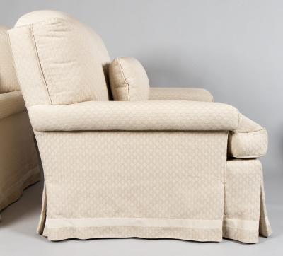 Pair of White Linen Club Chairs