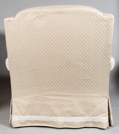 Pair of White Linen Club Chairs