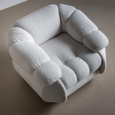 Pair of White Lounge Chairs by Adriano Piazzesi Italy 1970s