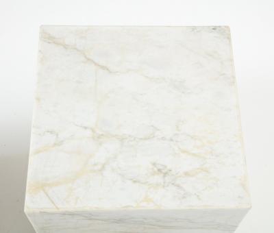 Pair of White Marble Cube Tables
