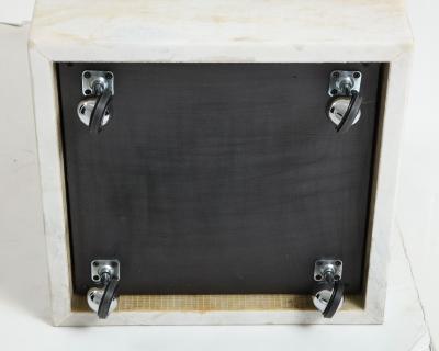 Pair of White Marble Cube Tables