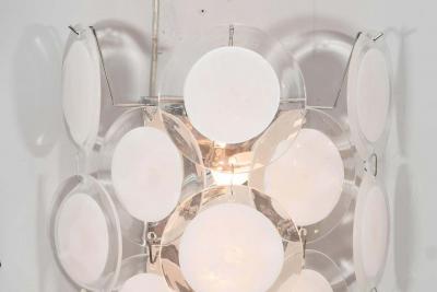 Pair of White Murano Glass Disc Sconces
