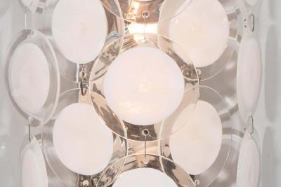 Pair of White Murano Glass Disc Sconces