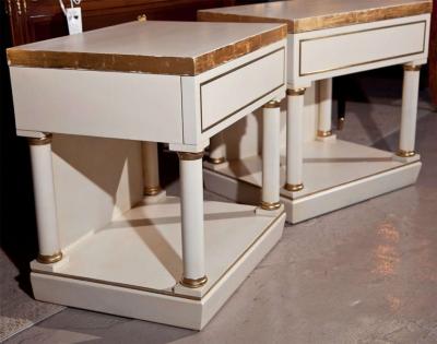 Pair of White Painted End Tables Nightstands