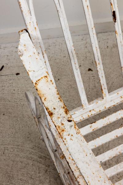 Pair of White Painted Garden Rocking Chairs
