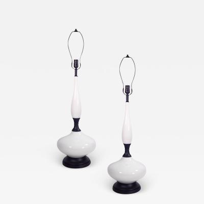 Pair of White Porcelain Lamps