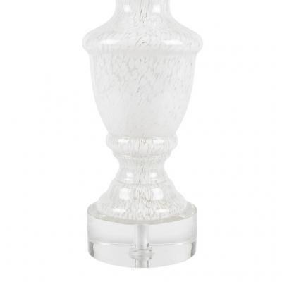 Pair of White Speckled Murano Glass Table Lamps