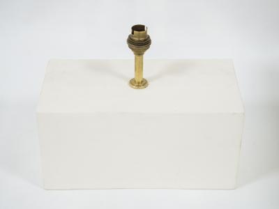 Pair of White rectangular ceramic lamps Manufacture Desvres circa 1950