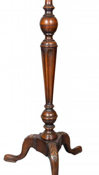 Pair of William And Mary Style Burl Walnut Candlestands