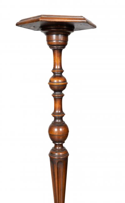 Pair of William And Mary Style Burl Walnut Candlestands