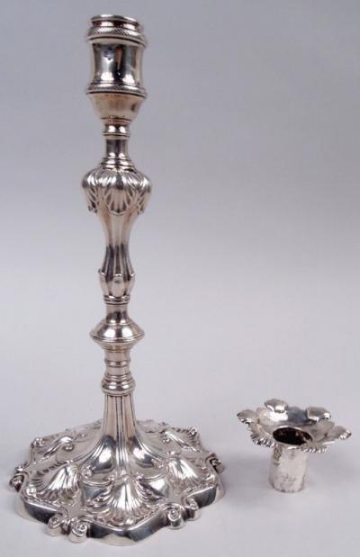 Pair of William Cafe English Georgian Classical Candlesticks 1762