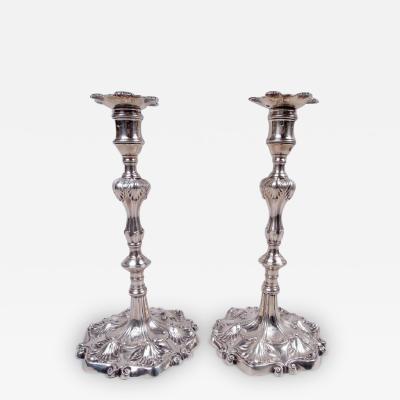 Pair of William Cafe English Georgian Classical Candlesticks 1762