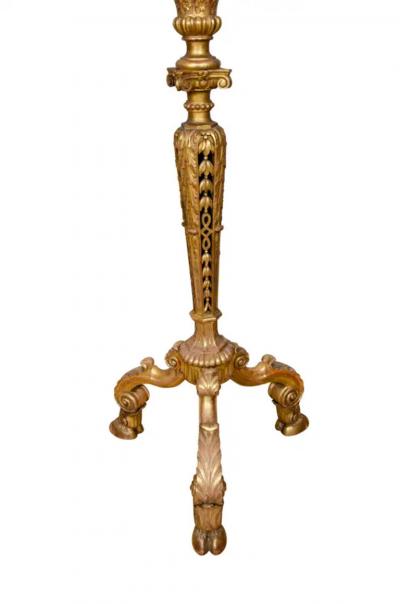 Pair of William and Mary Style Giltwood Torcheres