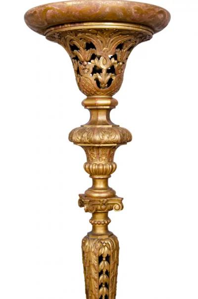 Pair of William and Mary Style Giltwood Torcheres