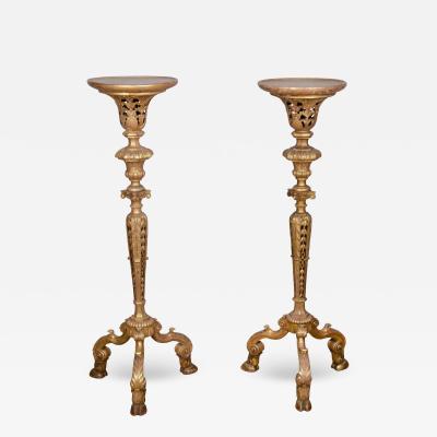 Pair of William and Mary Style Giltwood Torcheres