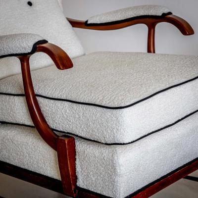 Pair of Wingback Armchairs attr to Paolo Buffa Italy 1950s