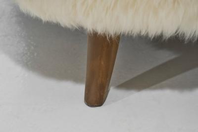 Pair of Wingback Armchairs in Sheepskin Europe 20th Century