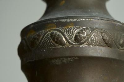 Pair of Wonderfully Patinated Art Deco Vases in Metal