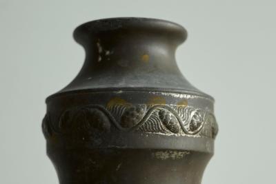 Pair of Wonderfully Patinated Art Deco Vases in Metal