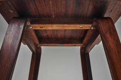 Pair of Wooden Barstools with Leather Seating Denmark 1960s