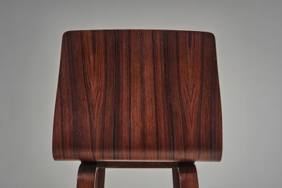 Pair of Wooden Barstools with Leather Seating Denmark 1960s