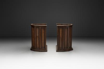 Pair of Wooden Chairs with Upholstered Cushions Europe Early 20th Century