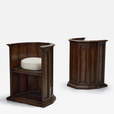 Pair of Wooden Chairs with Upholstered Cushions Europe Early 20th Century