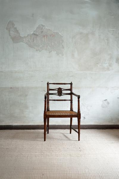 Pair of Wooden Chairs with Vienna Straw