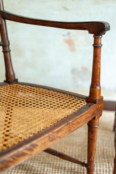 Pair of Wooden Chairs with Vienna Straw