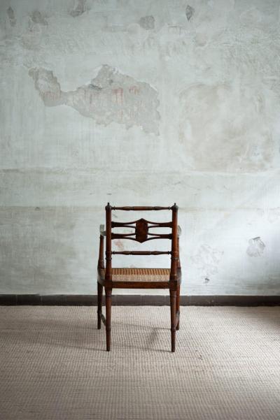 Pair of Wooden Chairs with Vienna Straw