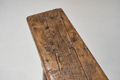 Pair of Wooden Elm Chinese Benches China Early 20th Century